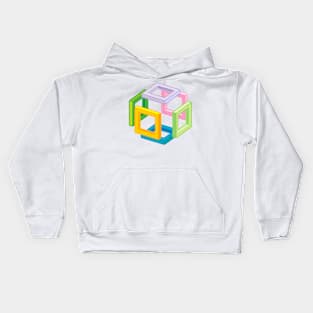 Expanding Necker Cube by Tai's Tees Kids Hoodie